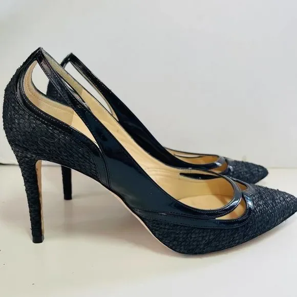 Jimmy Choo Hickory 85 Woven Canvas Pump - Picture 4 of 5